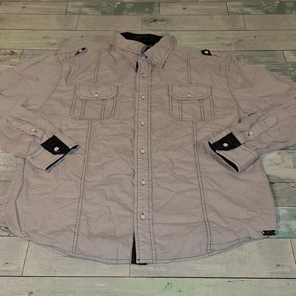 Buckle Black Relaxed Fit Button Down Shirt sz X-Large - Picture 1 of 5